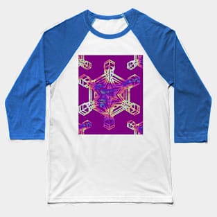 Snowflake Dark Magenta Baseball T-Shirt